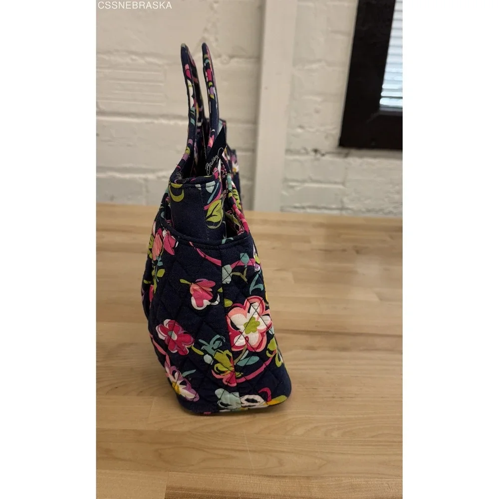 Vera Bradley Navy Floral Midnight Blues Quilted Handbag Small Tote